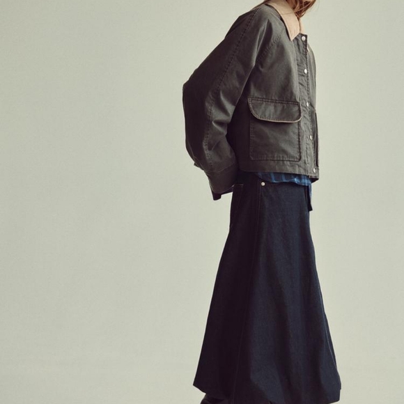 Zara CORDUROY COLLAR WAXED JACKET Large - Picture 5 of 7